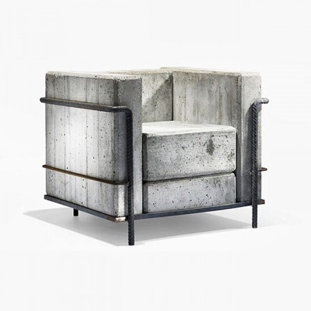 Le Corbusier Pierre Jeanneret and Charlotte Perriand in 1928 The cube chair béton.jpg
