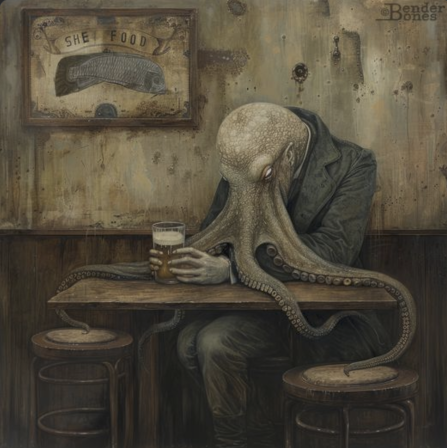 Bender Bones Dans un café Edgar Degas Musée d'Orsay poulpe tentacules