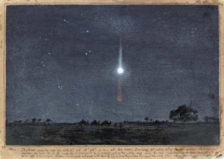 Ludwig Becker 1808-1861 Watercolor of a Meteor météorite bonne nuit.jpg