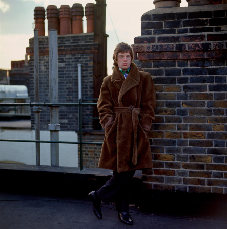 Gered Mankowitz Mick Jagger on the roof of Harley House London UK 1966.png