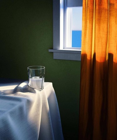 Morten Lasskogen digital artist le verre d'eau du matin