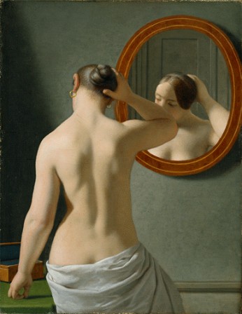 A nude woman doing her hair before a mirror C. W. Eckersberg poux.gif