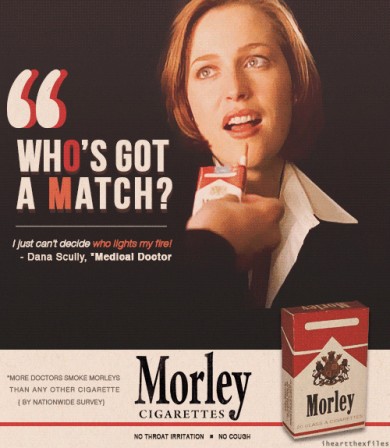 Dana Scully la cigarette est ailleurs.gif