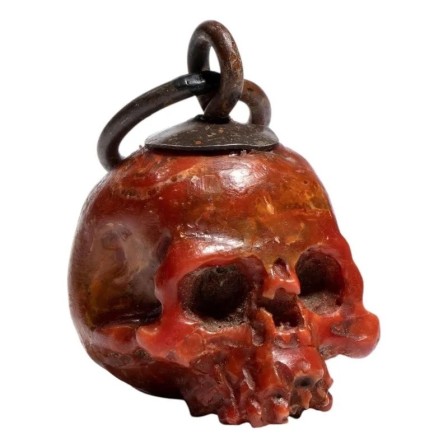 Antique Silver and Coral Skull Pendant, Italy circa 1780s © Bernardo Antichita memento mori tête de mort souvenir de la canicule ceux qui ont survécu