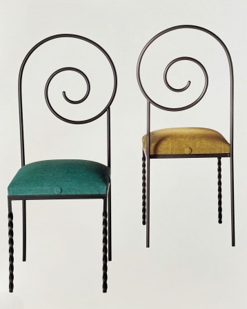 Suspiral chairs designed by Luigi Serafini and produced by Sawaya &amp; Moroni 1989 les chaises musicales.jpg, mar. 2021