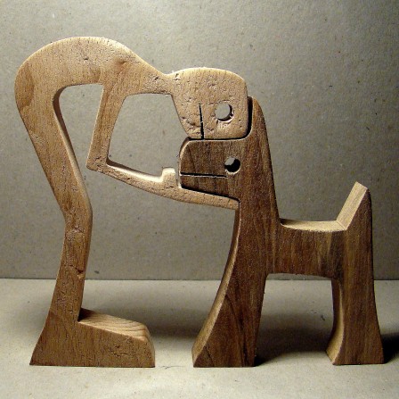 jean-bernard GERME sculpture l'homme et son chien les pièces qui s'emboitent.jpg, déc. 2020