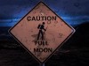 panneau attention pleine lune traversée de loups-garous