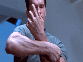 Arnold Schwarzenegger Terminator d'où vient l'expression française une main de fer dans un gant de velours.gif, oct. 2020