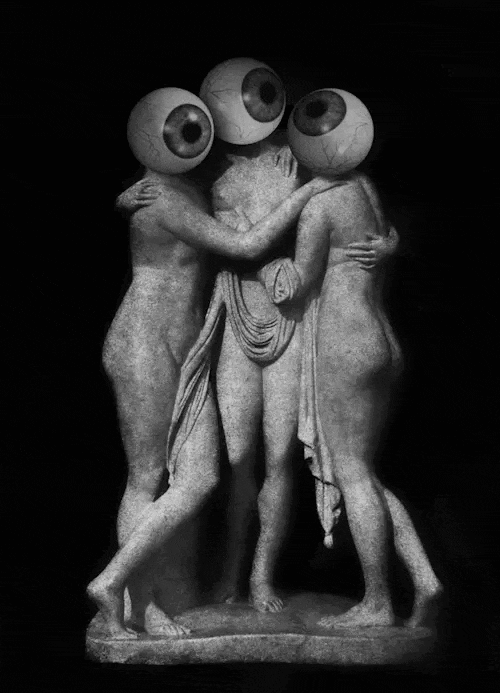 Bill Domonkos Antonio Canova Statue The Three Graces les trois yeux gras.gif, nov. 2021