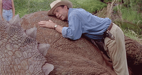 Jurassic park professeur Grant grasse matinée avec les dinosaures.gif, juil. 2020