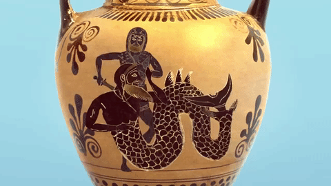 Panoply Greek Vase Animation Project Hydre de Lerne travaux d'Hercule couper la tête qui repousse.gif, nov. 2021