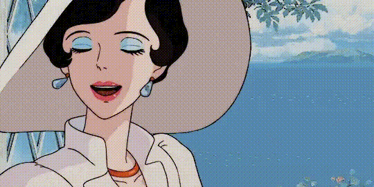 Porco Rosso 1992 femme qui rit à moitié dans ton lit