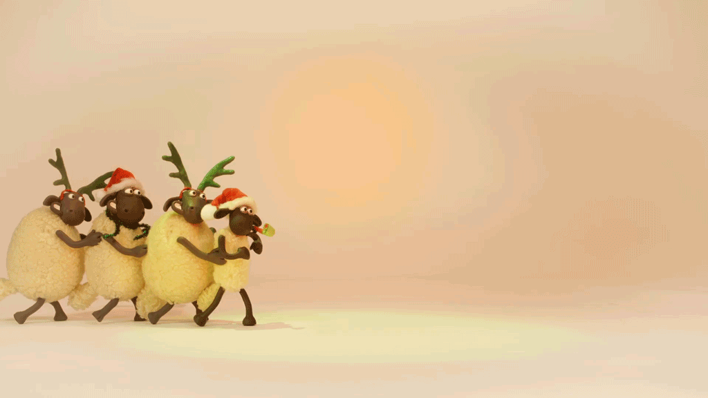 Shaun The Sheep Christmas Noël au boulot c'est parti.gif, déc. 2021