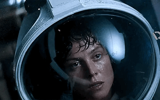 Sigourney Weaver Alien le huitième passager 1979 cosmonaute masque.gif, nov. 2020