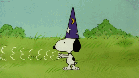 Snoopy magie par les super pouvoirs qui me sont conférés.gif, avr. 2021