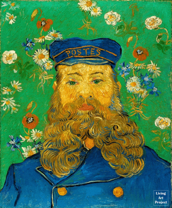 Vincent van Gogh Portret van Joseph Roulin (1898) Kröller Müller Museum la poste facteur.gif, janv. 2022