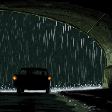 voiture dans le tunnel sous la pluie on attendait l'éclaircie.gif, août 2020
