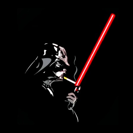 Dark Vador allumant une cigarette avec son sabre laser