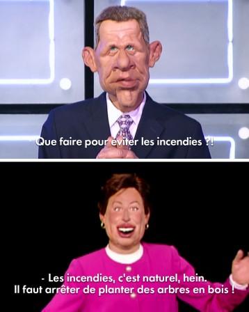Les Guignols PPDA et Roselyne Bachelot comment lutter contre les incendies