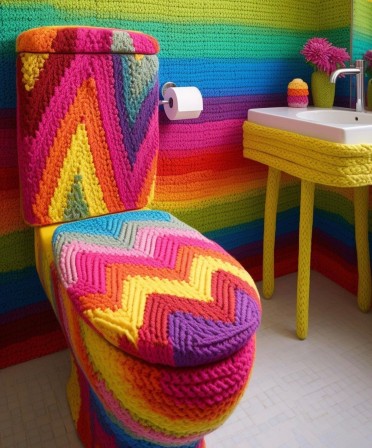 les couleurs gaies de mes toilettes crochet le matin je me recharge en énergie