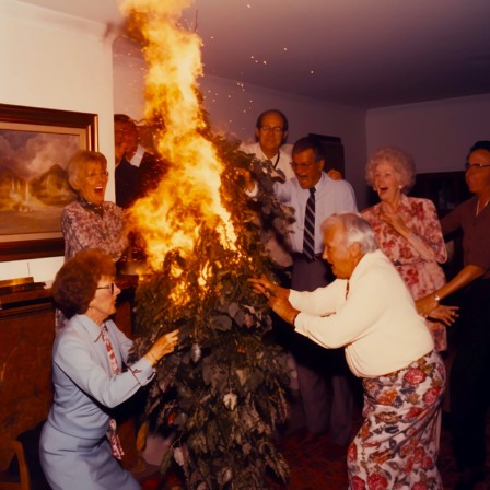 sapin de noel en feu j'ai retenu les leçons de Noel dernier.jpg, déc. 2023