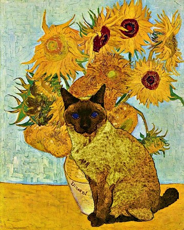 Cristina Figueiredo Vincent Van Gogh tournesols au chat coupé.jpg, fév. 2021