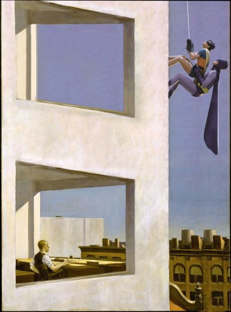 Edward Hopper Office in a Small City la version complète avec Batman.jpg, janv. 2024