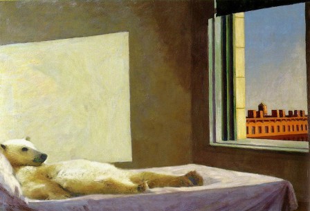 Edward Hopper Sun in an Empty Room 1963 ours polaire allongé sur son lit grève.jpg, janv. 2023