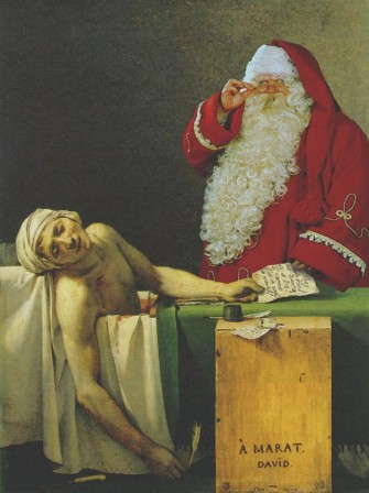 Jacques-Louis David La Mort de Marat la dernière liste de voeux au petit papa Noël.jpg, déc. 2023