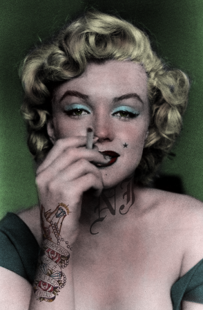 Marilyn Monroe cigarette The French are glad to die for love but Diamonds are a girl's best friend.png, nov. 2019