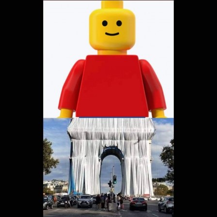 MauditMaurice Christo Lego Arc de Triomphe mercredi.jpg, sept. 2021
