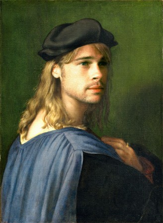 Portrait de Brad Pitt Bindo Altoviti est une peinture à l'huile sur bois de 60 × 44 cm, datant de 1514 environ du peintre Raphaël.jpg, août 2021