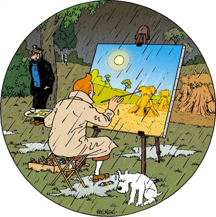 Tintin_beau_temps_pluie_meteo_optimisme.jpg