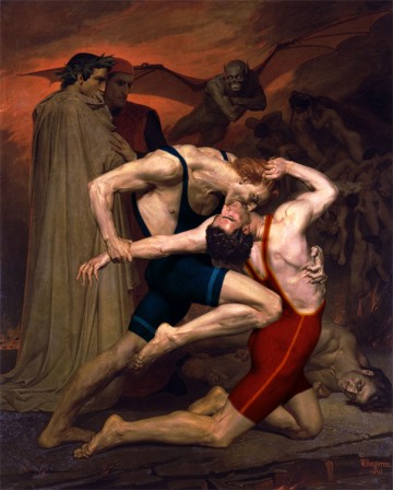William-Adolphe Bouguereau Dante et Virgile dans le neuvième cercle de l'enfer-Gustave Doré 1861.jpg, oct. 2019