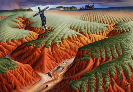 Alexandre Hogue 1898-1994 Crucified Land  oil canvas 1939 Jésus des champs.jpg, avr. 2021