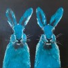 Astrid Echle German b. Leverkusen Germany based Walluf Rheingau Germany Blue Rabbits Paintings Acrylic on Canvas les lièvres bleu loi lapin.jpg, févr. 2024