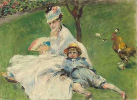 Auguste Renoir Camille Monet et son fils Jean à Argenteuil juillet 1874.jpg, juil. 2021
