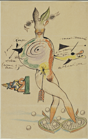 Cadavre Exquis with Yves Tanguy, Joan Miró, Max Morise, and Man Ray, Nude 1926-1927.png, déc. 2020