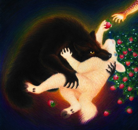 Commission for Johnicholas Hines! Based le cochon dans las bras du loup baiser dans le cou amour saint-valentin je vous avais bien dit qu'il y avait un loup