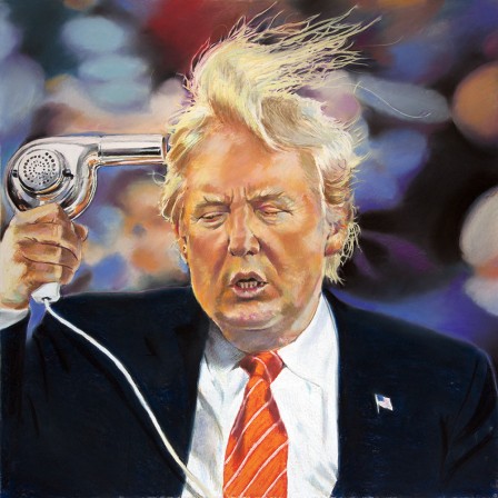 Eric Yahnker roulette russe Trump tempête sur un crâne.jpg
