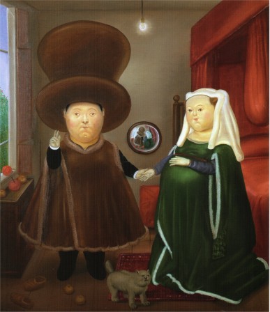 Fernando Botero Les époux Arnolfini Jan Van Eyck 1434 1978.jpg, janv. 2022