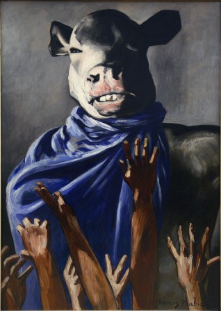Francis Picabia l'adoration du veau 1941-1942 d'après un collage de 1937 de l'artiste allemand dadaïste Erwin Blumenfeld.jpg, déc. 2022