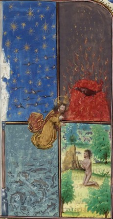 God Creating the Four Elements from Ovide moralisé en prose, 1470-80 dieu créant les quatre éléments