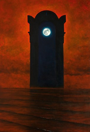 Grzegorz Rombel  Nocturne II  (oil on canvas, 2019) lune la nuit est là.jpg, nov. 2022