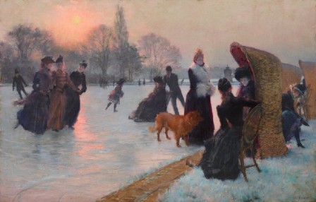 Henri Lucien Doucet 1856-1895 Ice Skaters  oil on canvas 1894 les patineuses.jpg, janv. 2023