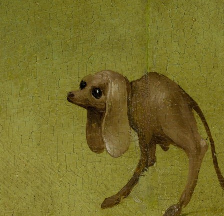 Hieronymus Bosch le jardin des délices detail of garden of earthly delights c.1505 le chien à deux pattes
