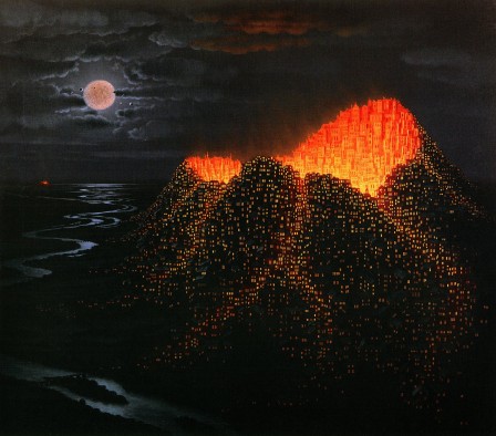 Jacek_Yerka_volcan_bonne_nuit.jpg