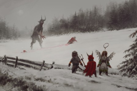 Jakub Rozalski Santa vs Krampus Noël.jpg, déc. 2023