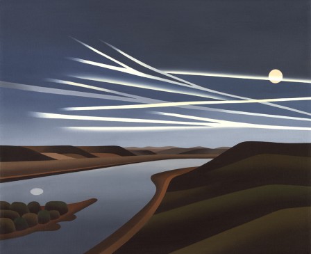 Jan Schüler Lights at Night on the River oil on canvas 2007 les traits sur la lune.jpg, déc. 2021