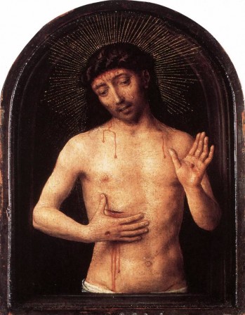 Man of Sorrows 1490 Hans Memling Jésus même pas mal.jpg
